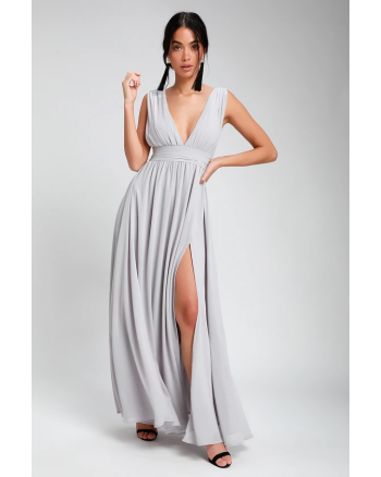 Heavenly Hues Light Grey Maxi Dress